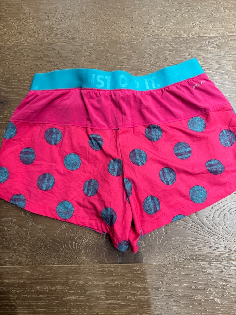 Nike Dri-FIT Polka Dot Running Shorts Pink & Teal Size M - Picture 5 of 6